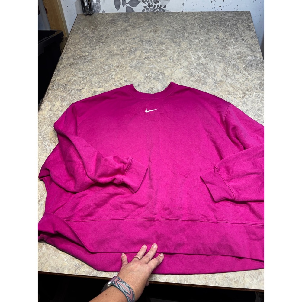 Nike Phoenix Fleece Oversized Sweatshirt Pink Swoosh Pullover 3X 4N01